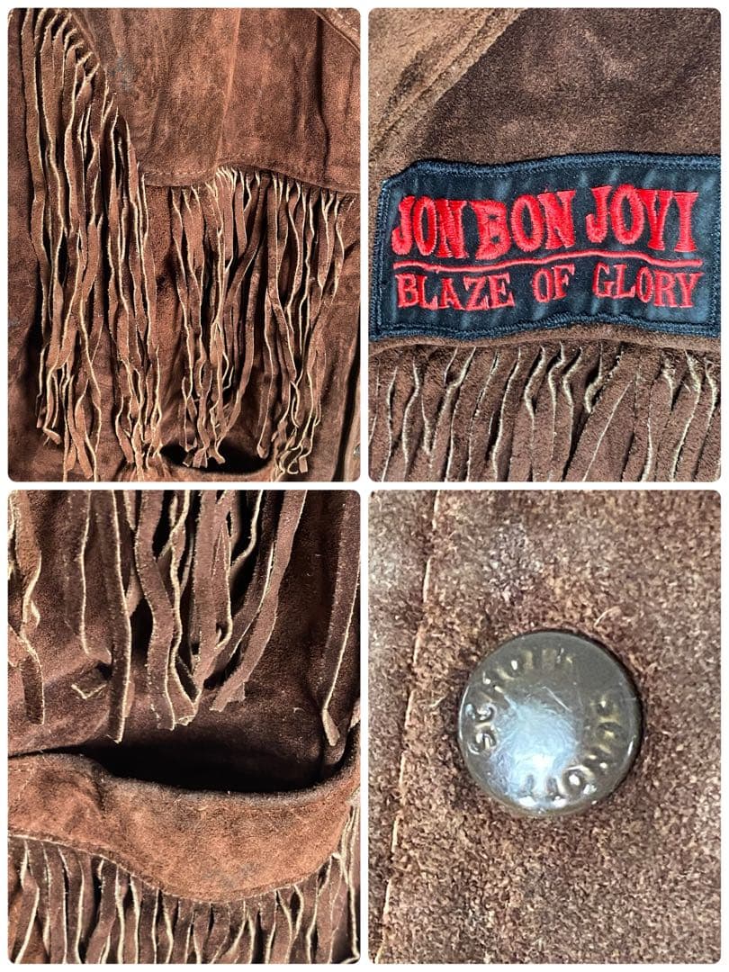 USA製 Schott × BON JOVI 本革 フリンジジャケット 希少44