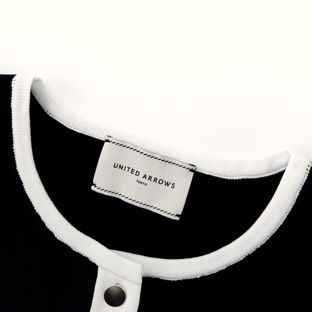 美品 ユナイテッドアローズ バイカラーペプラムジレベスト黒 セレモニーフォーマル