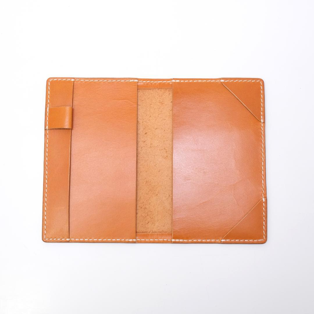 本革　ゴルフ　スコアカードケース　ヌメ革　キャメル