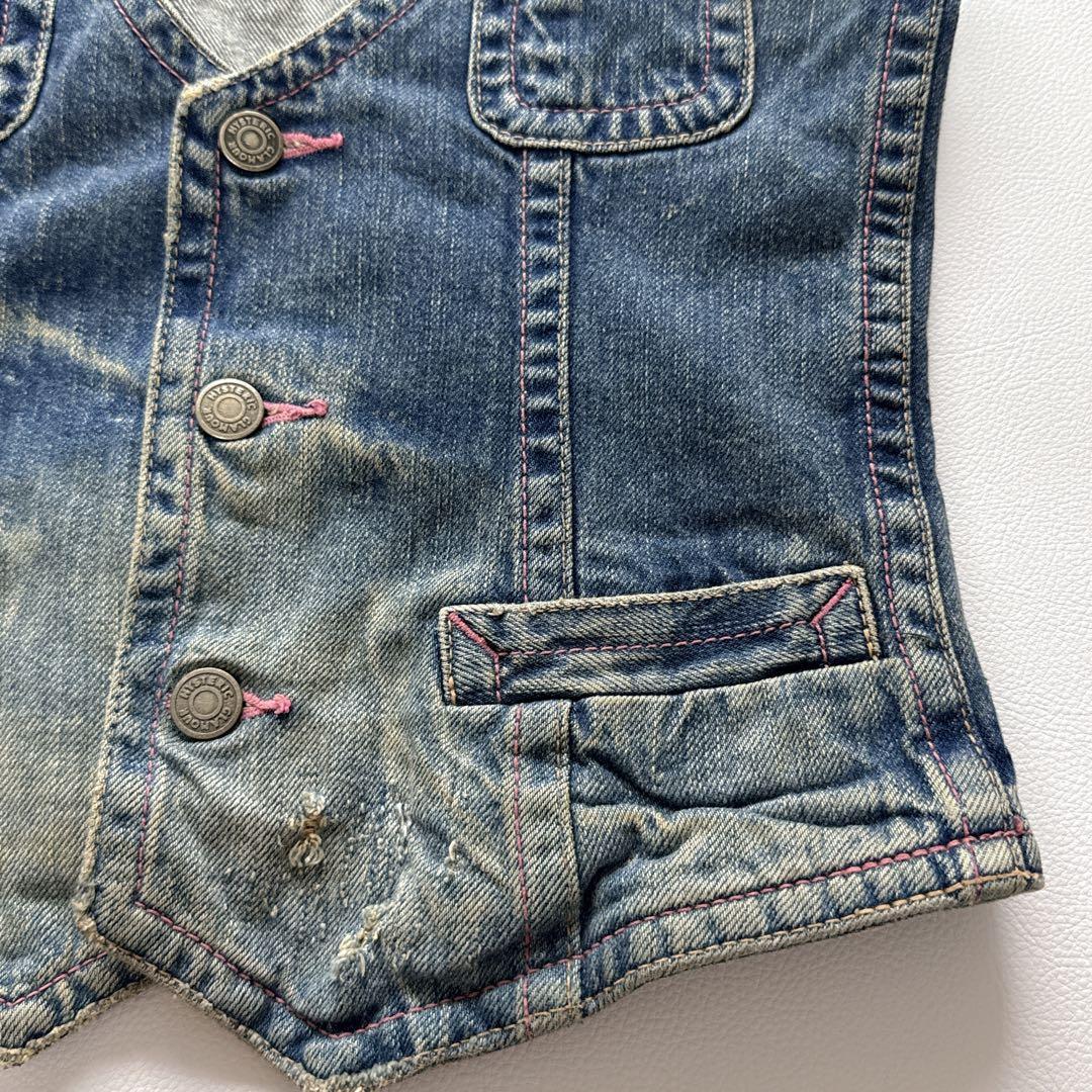 【希少】ヒステリックグラマー デニム ジレ ベスト ダメージ加工品