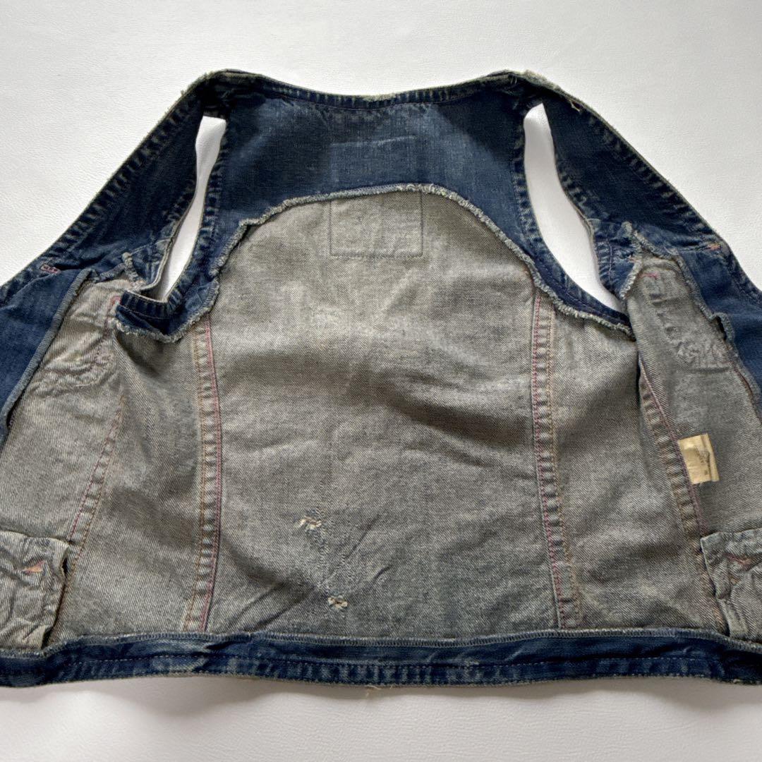 【希少】ヒステリックグラマー デニム ジレ ベスト ダメージ加工品