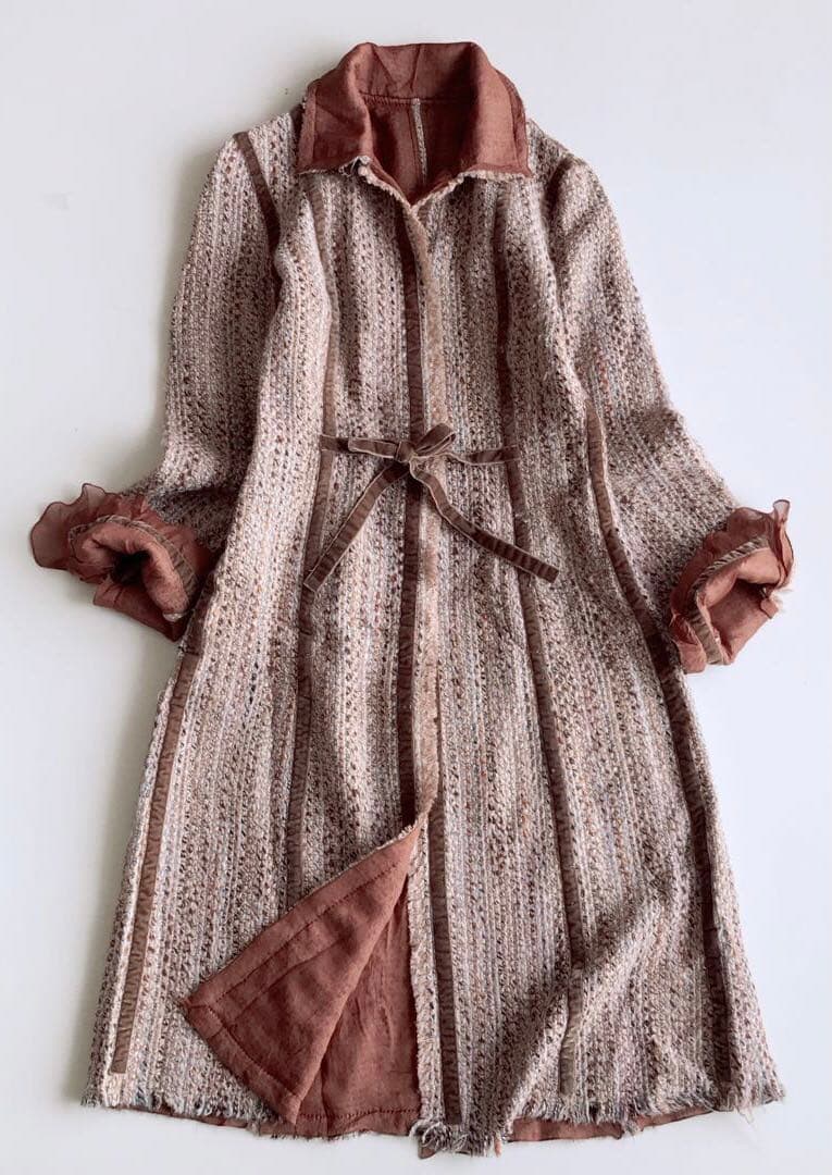 アルベルタフェレッティ　コート　ツイード　リバーシブル