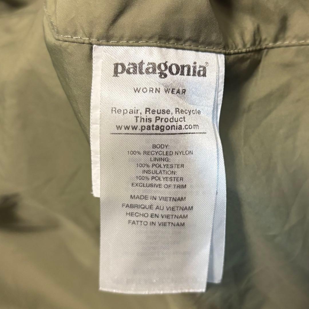 patagonia キルティングコート カーキ アウター ロゴ刺繍 パタゴニア