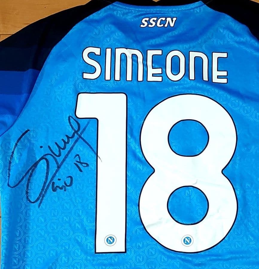 【ナポリ】シメオネ 背番号18 直筆サイン入りユニフォーム オーセンティック