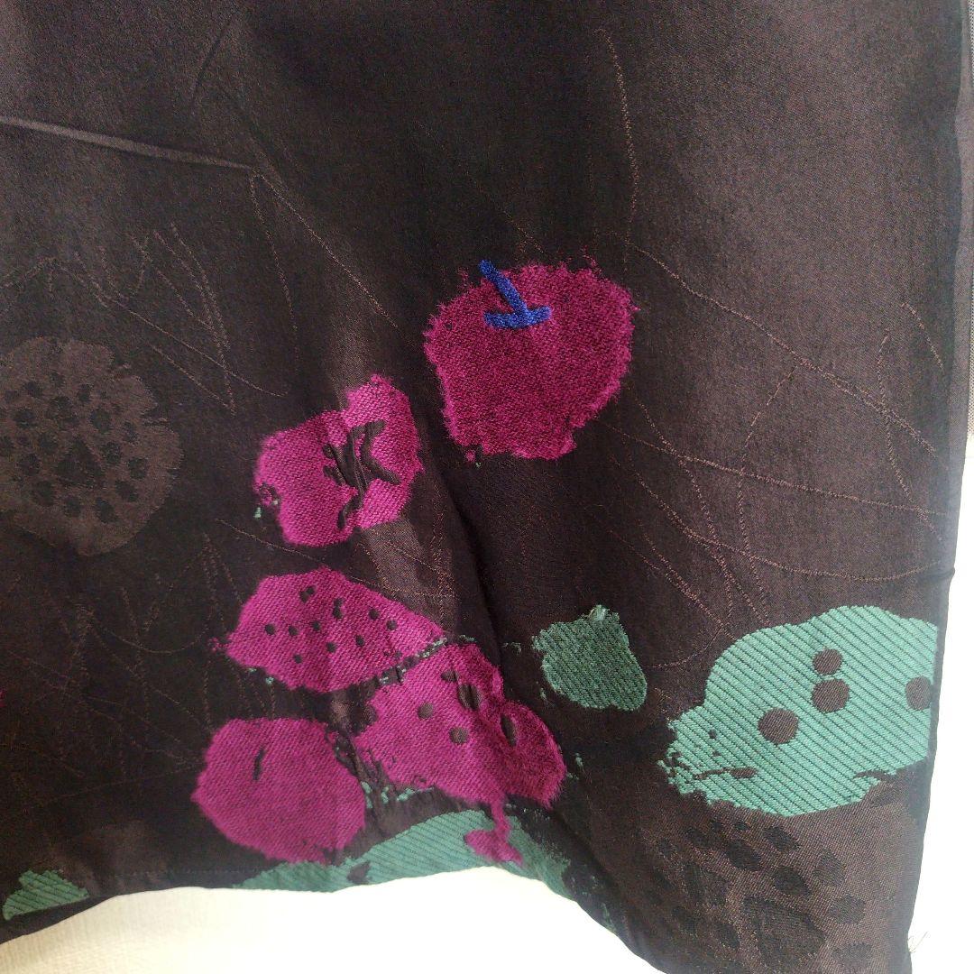 慈雨 センソユニコ アシンメトリー フルーツ柄織り込みデザインワンピース