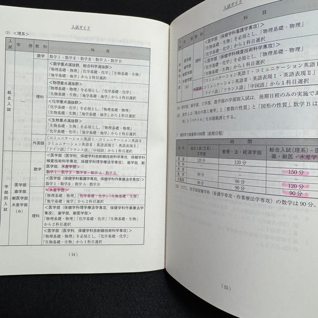 青本　北海道大学　理系　前期日程　2015年～2023年　9年分　駿台予備学校