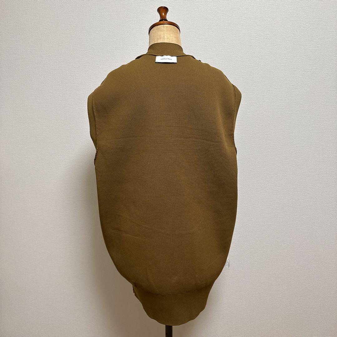 【アダムエロペ】ミドルニットジレ　ブラウン