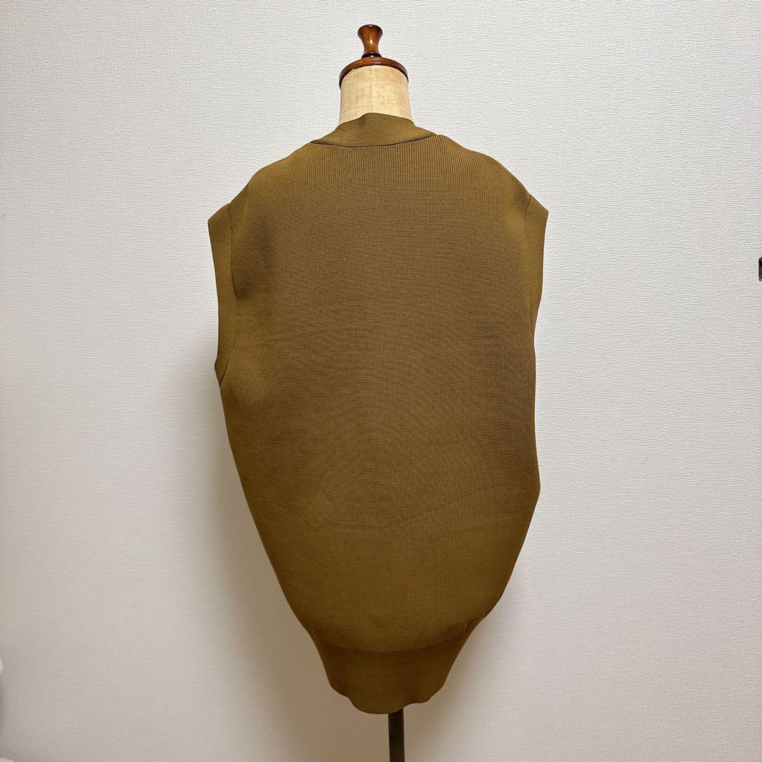 【アダムエロペ】ミドルニットジレ　ブラウン