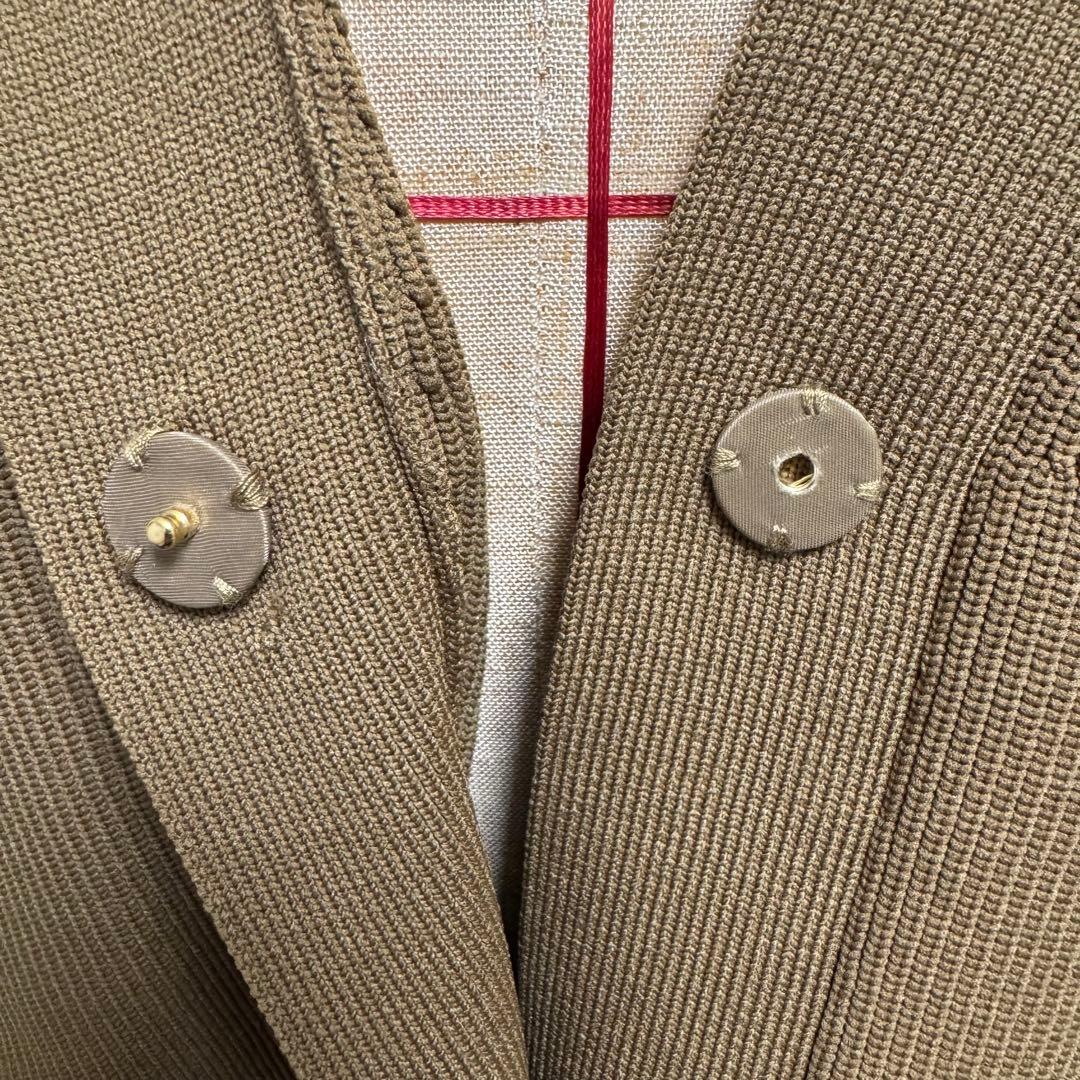 【アダムエロペ】ミドルニットジレ　ブラウン