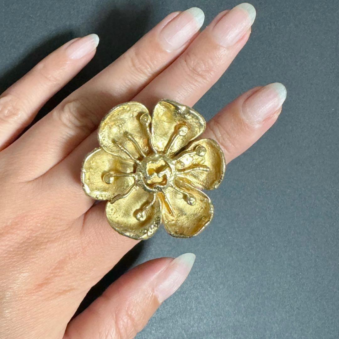 GUCCI 真鍮　フラワー　花　リング　指輪