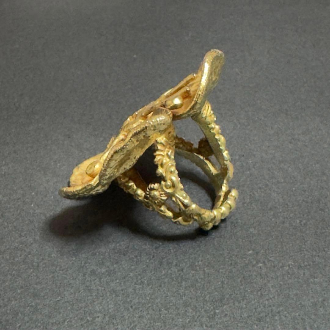 GUCCI 真鍮　フラワー　花　リング　指輪