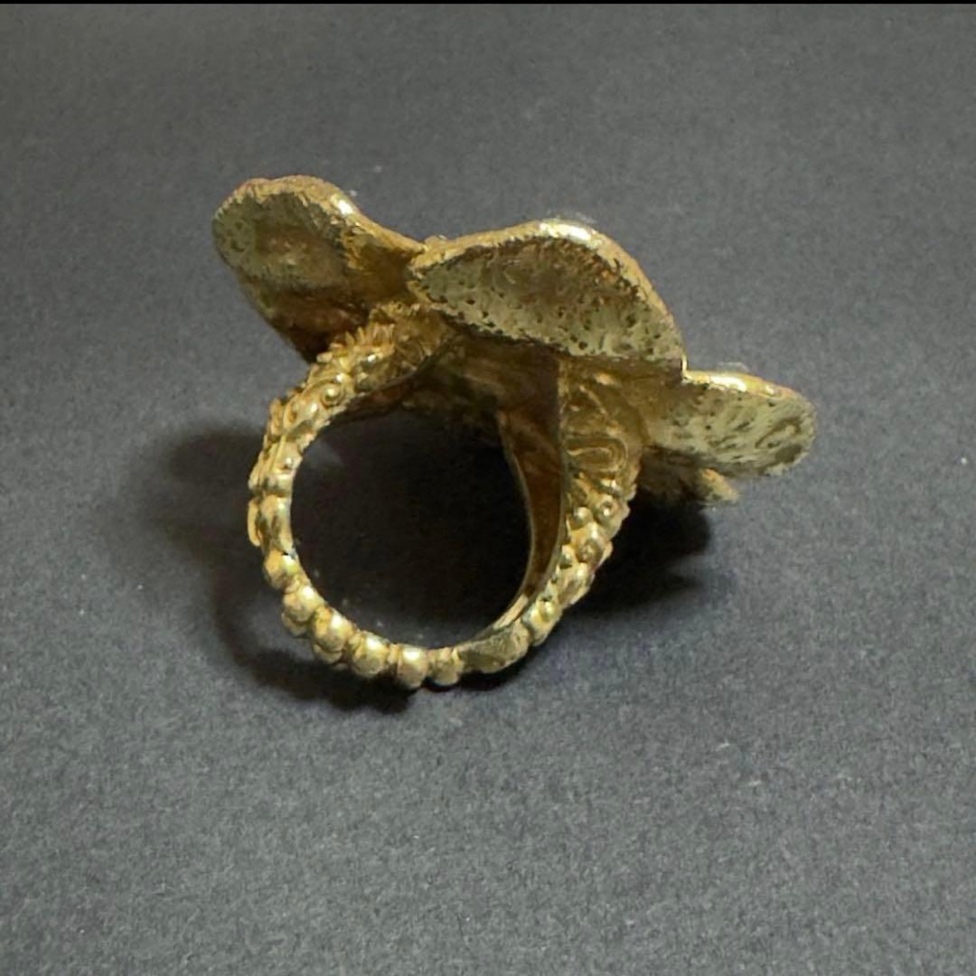 GUCCI 真鍮　フラワー　花　リング　指輪