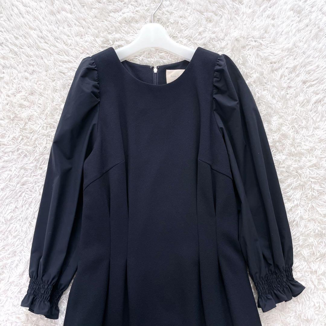 美品✨ ローズティアラ ロング　ワンピース　リボン　パフスリーブ　異素材　近年