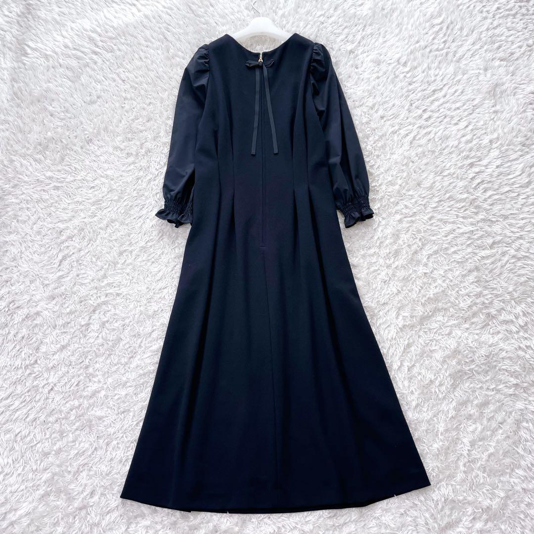 美品✨ ローズティアラ ロング　ワンピース　リボン　パフスリーブ　異素材　近年