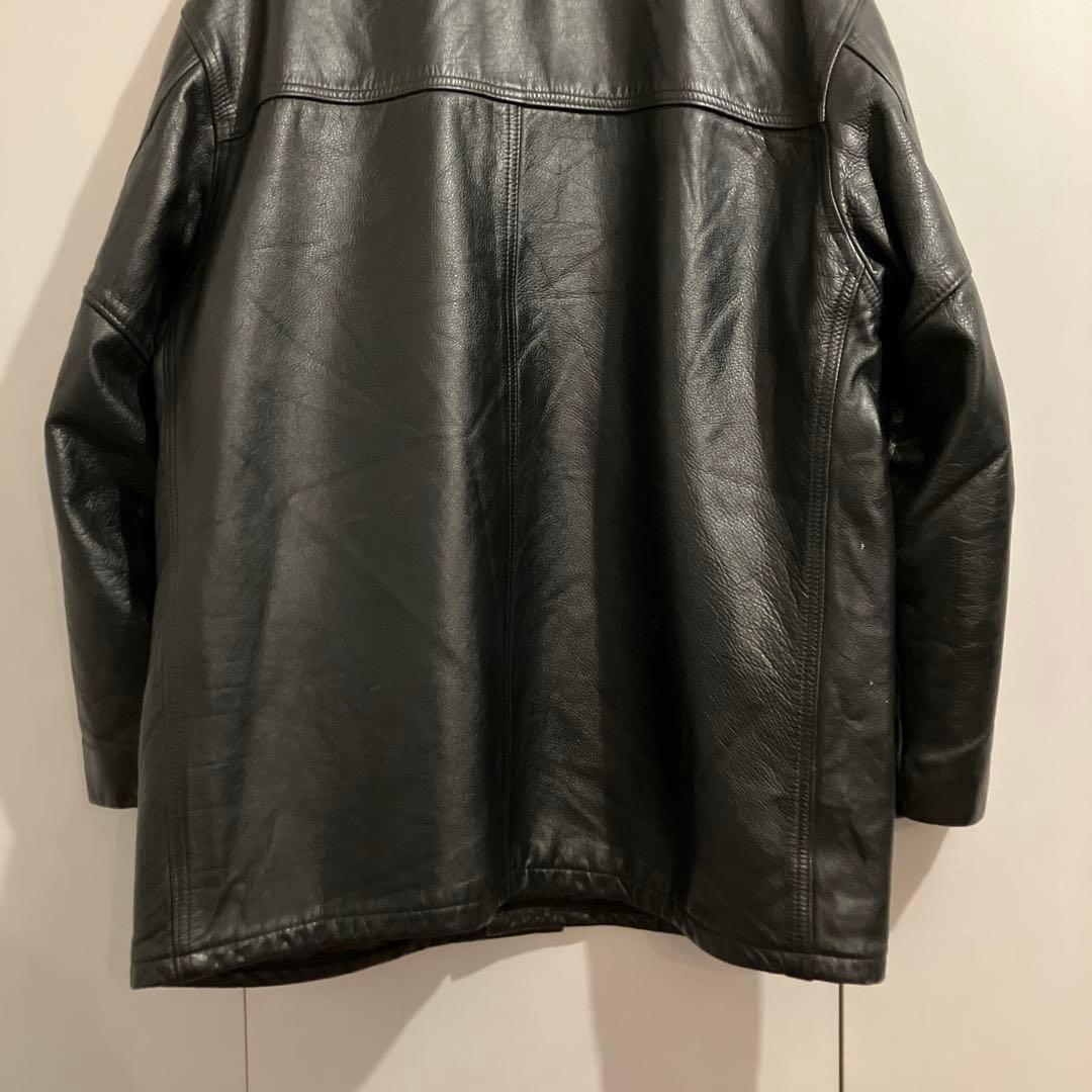 Schott レザーシングルカーコート 46 ブラック