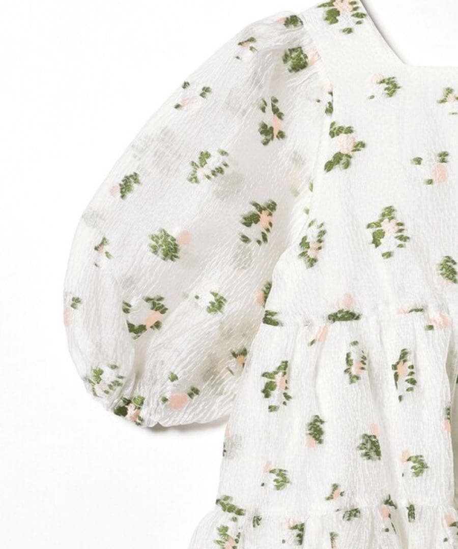 mogura CAROLINA GLASER フラワー刺繍シアーワンピース