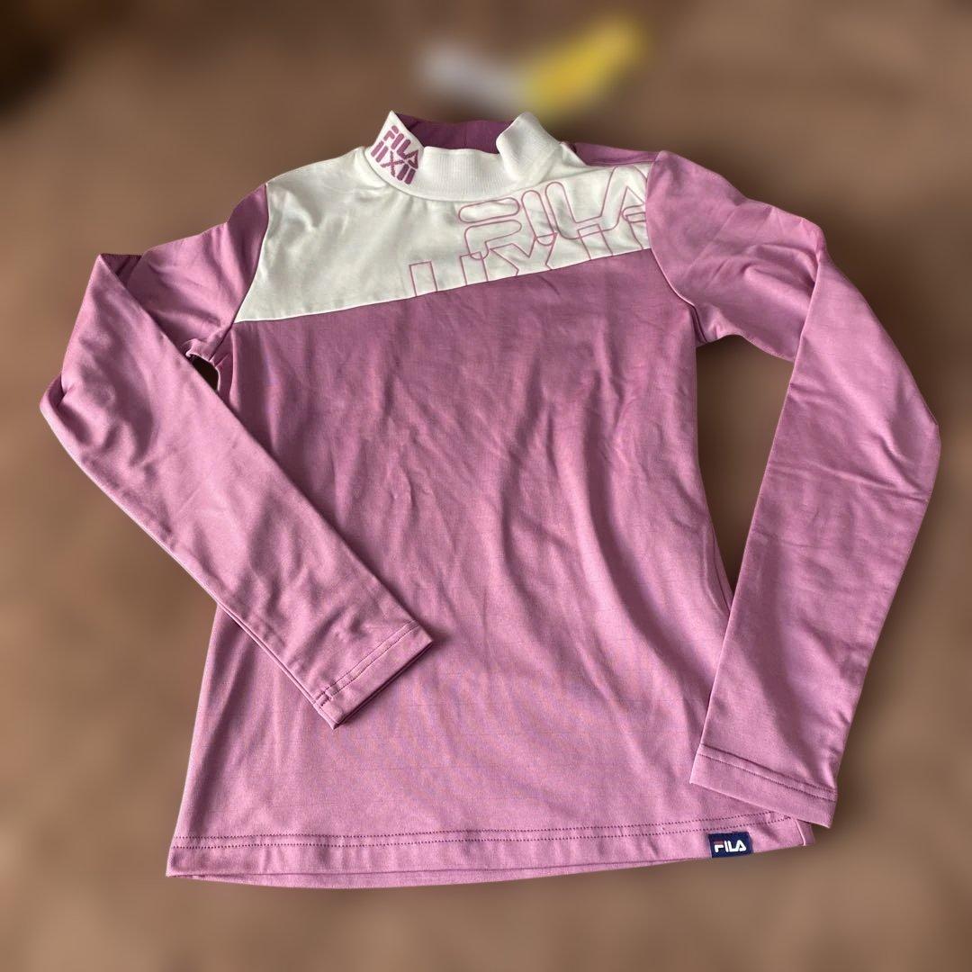 FILA UVカット 長袖シャツ ピンク/ホワイトレディースSサイズ