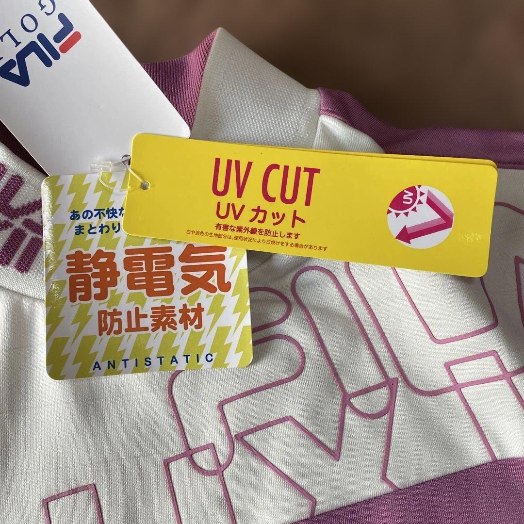FILA UVカット 長袖シャツ ピンク/ホワイトレディースSサイズ