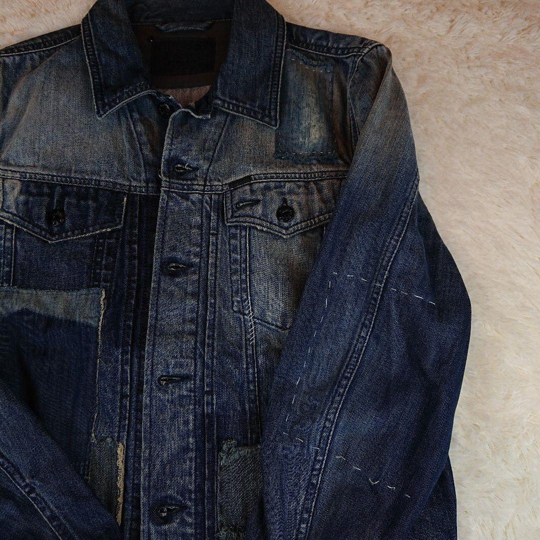 ★美品★ DIESEL ディーゼル メンズ デニムジャケット パッチワーク加工
