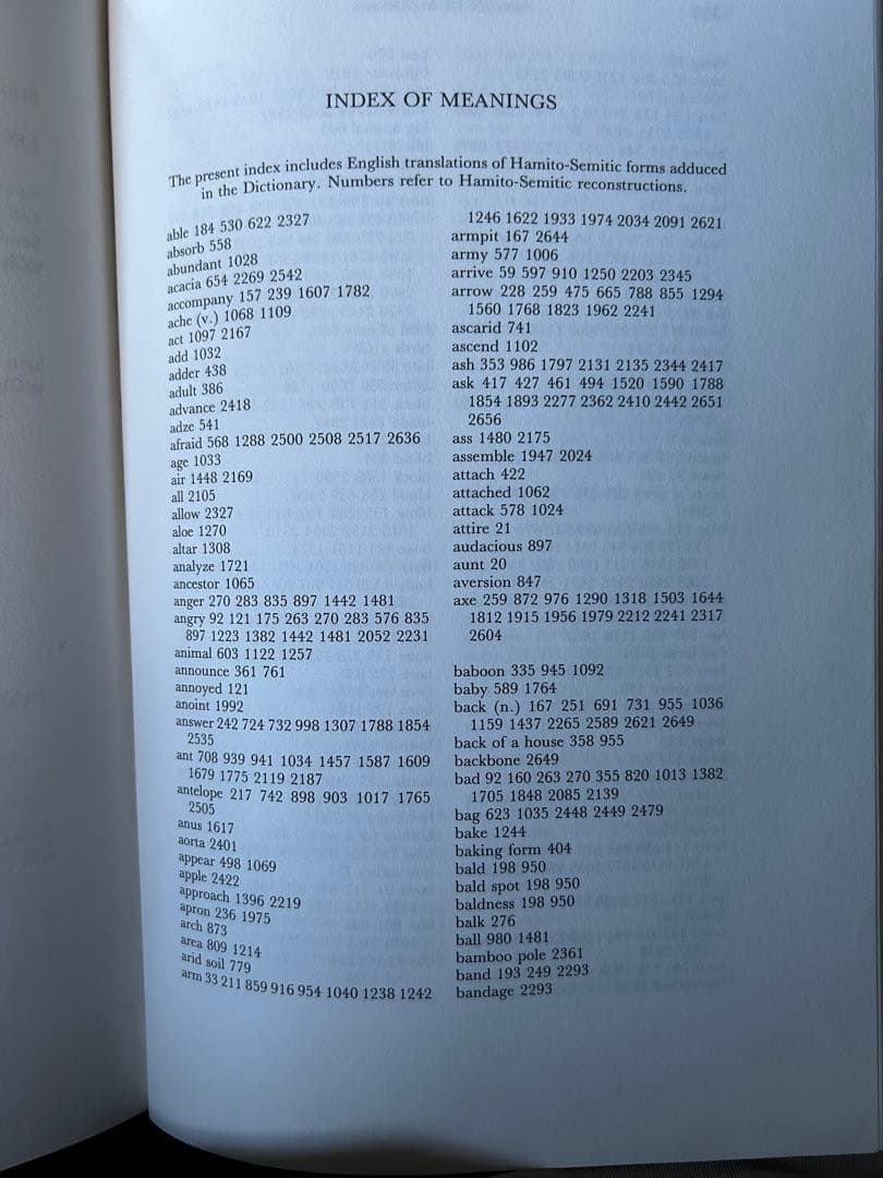 ハム・セム語族（アフロアジア語族）語源辞典