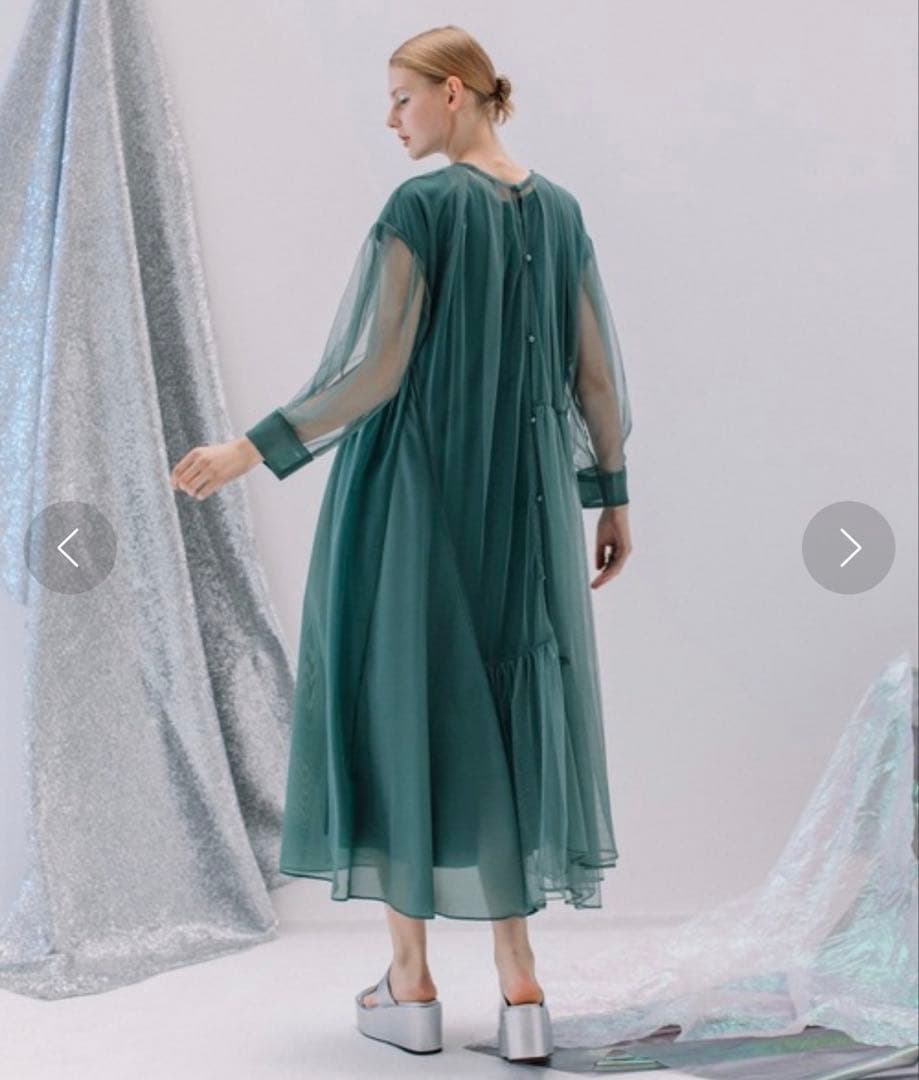 【美品】アウラアイラ 2way ティアード チュール ワンピース 切り替え 上品