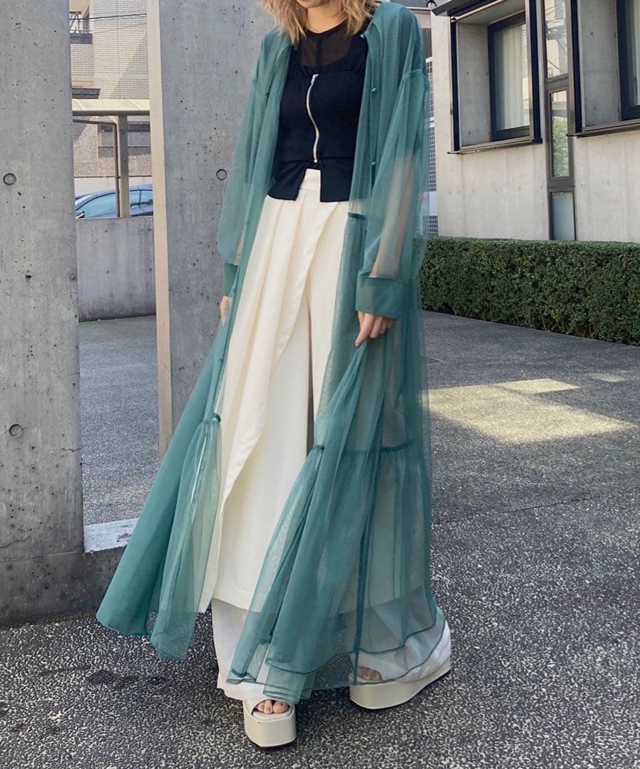 【美品】アウラアイラ 2way ティアード チュール ワンピース 切り替え 上品