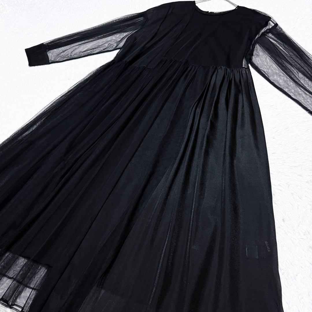 【美品】アウラアイラ 2way ティアード チュール ワンピース 切り替え 上品