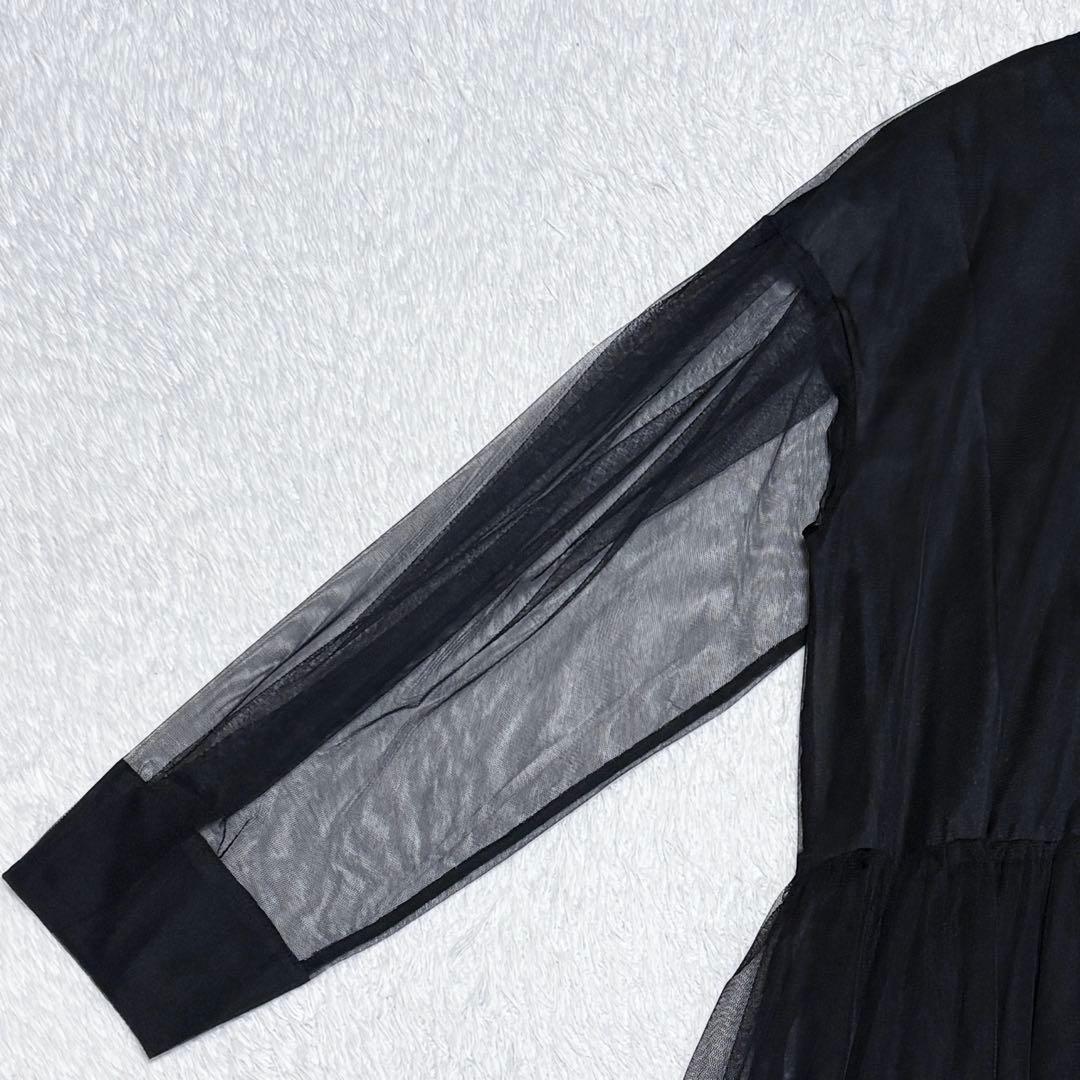 【美品】アウラアイラ 2way ティアード チュール ワンピース 切り替え 上品