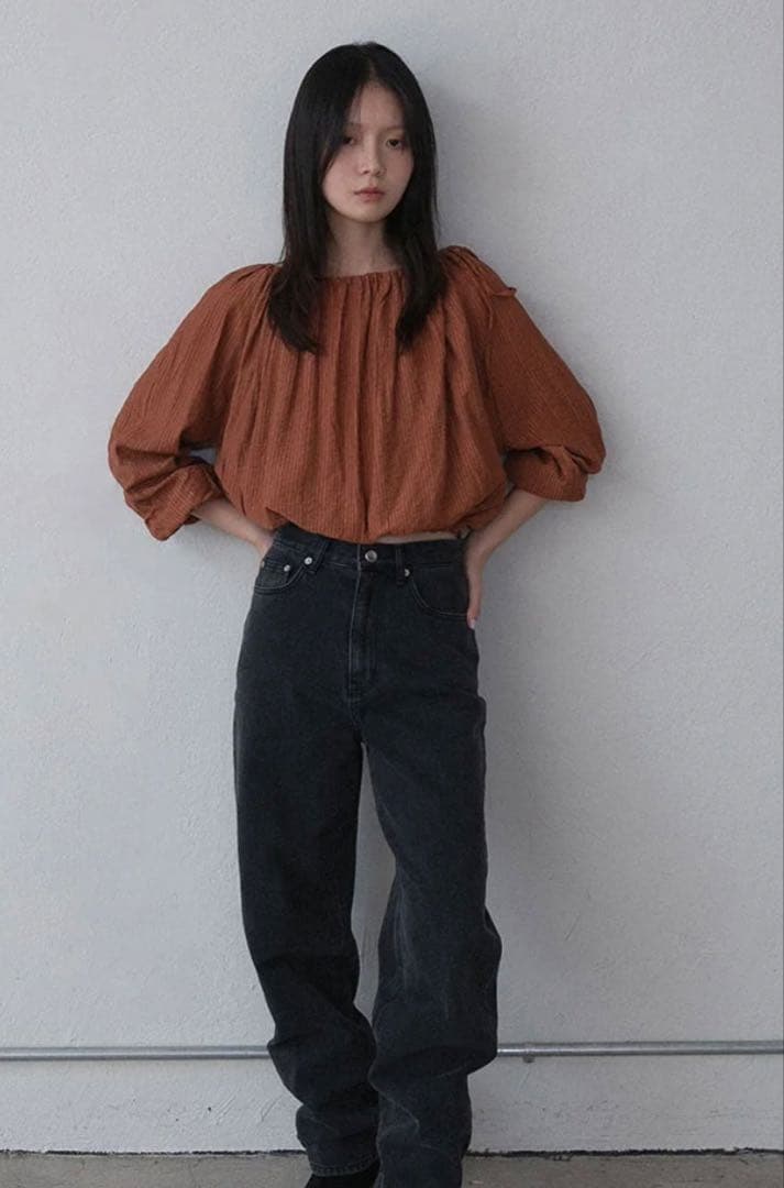 トップス OHOTORO Herbs String Blouse brick