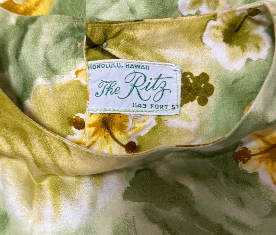 1960s ビンテージ ハワイアン ドレス The Ritz Honolulu