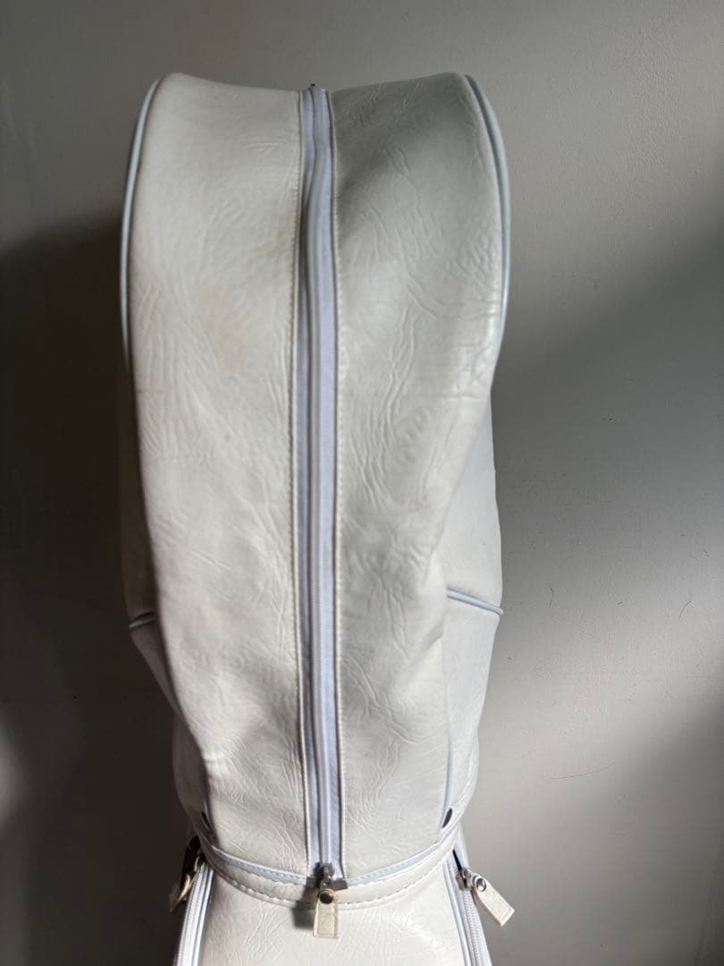 LEIOS レイオス ゴルフ キャディバッグ ホワイト レザー調