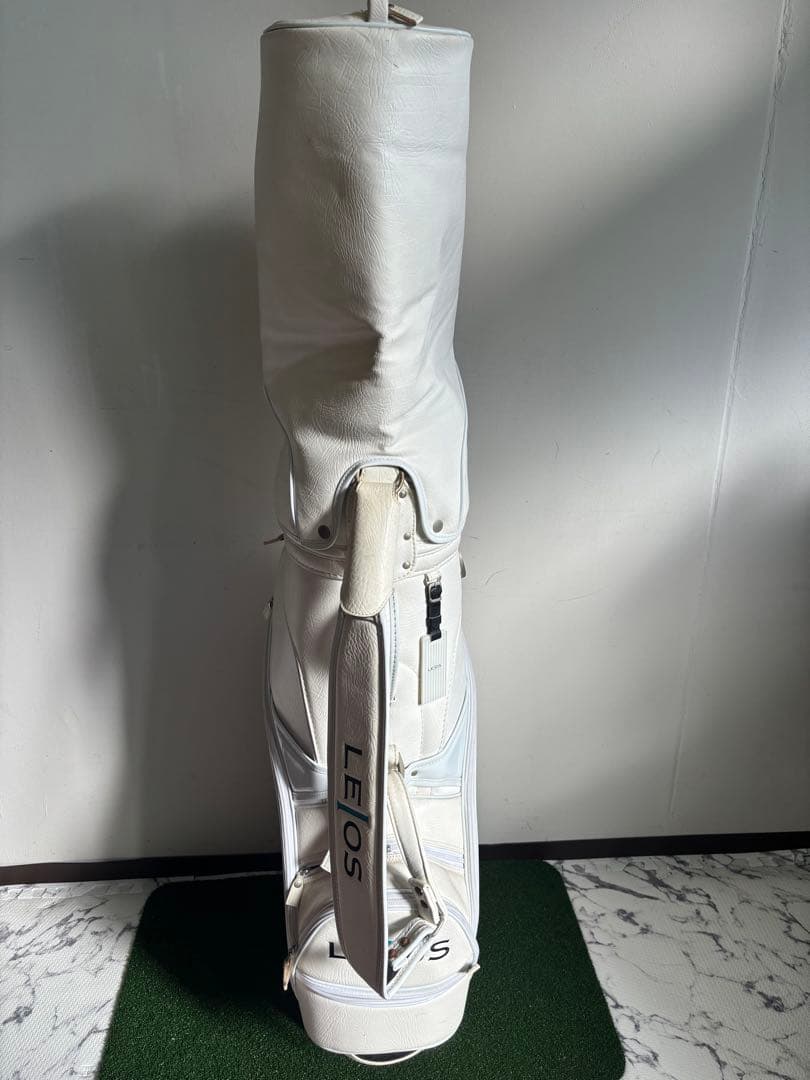 LEIOS レイオス ゴルフ キャディバッグ ホワイト レザー調