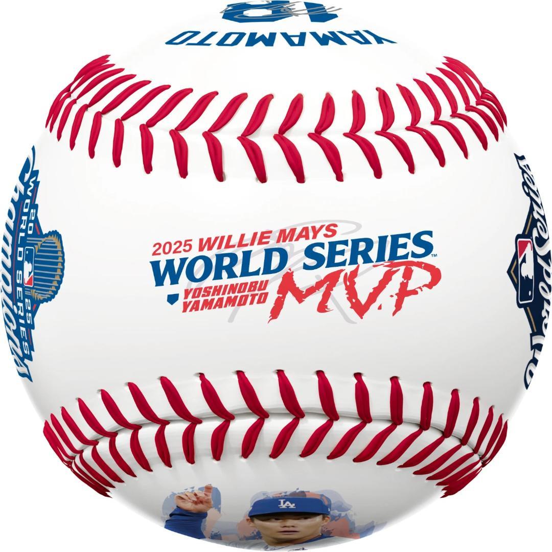 山本由伸2025WS/MVP記念サインボールUVケース付USローリングス限定品