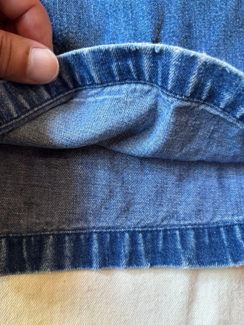 us navy 巻きデニムパンツ70年代42タロンヴィンテージペインター