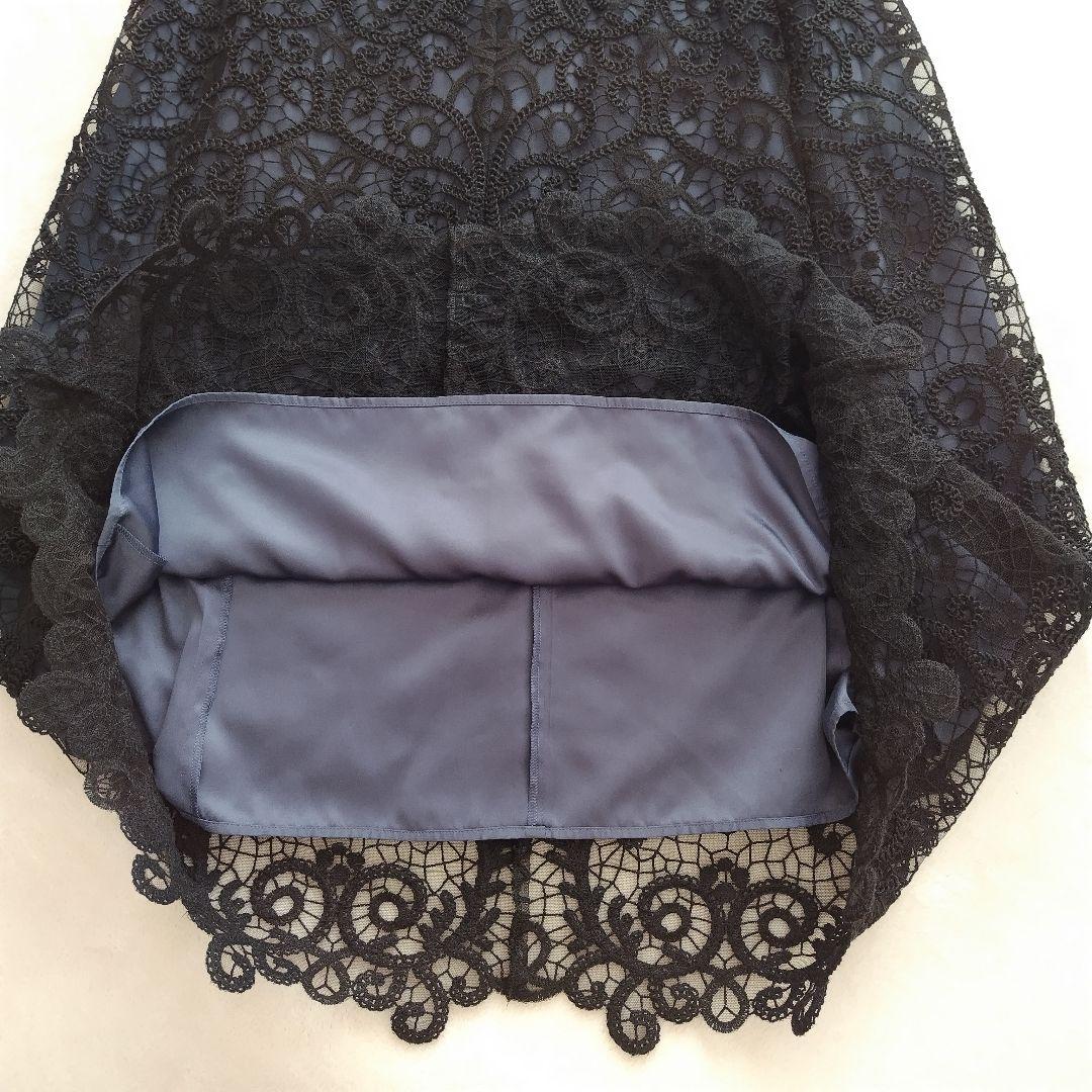 美品✨アナイ 24SS バテン風チュール刺繍サック ワンピース 36