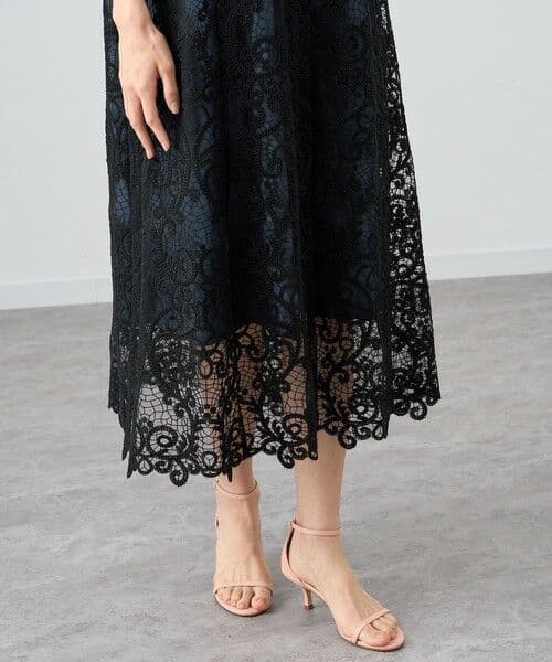 美品✨アナイ 24SS バテン風チュール刺繍サック ワンピース 36