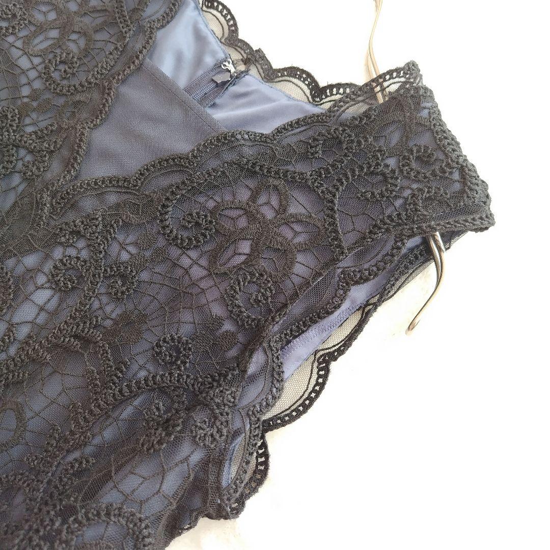 美品✨アナイ 24SS バテン風チュール刺繍サック ワンピース 36