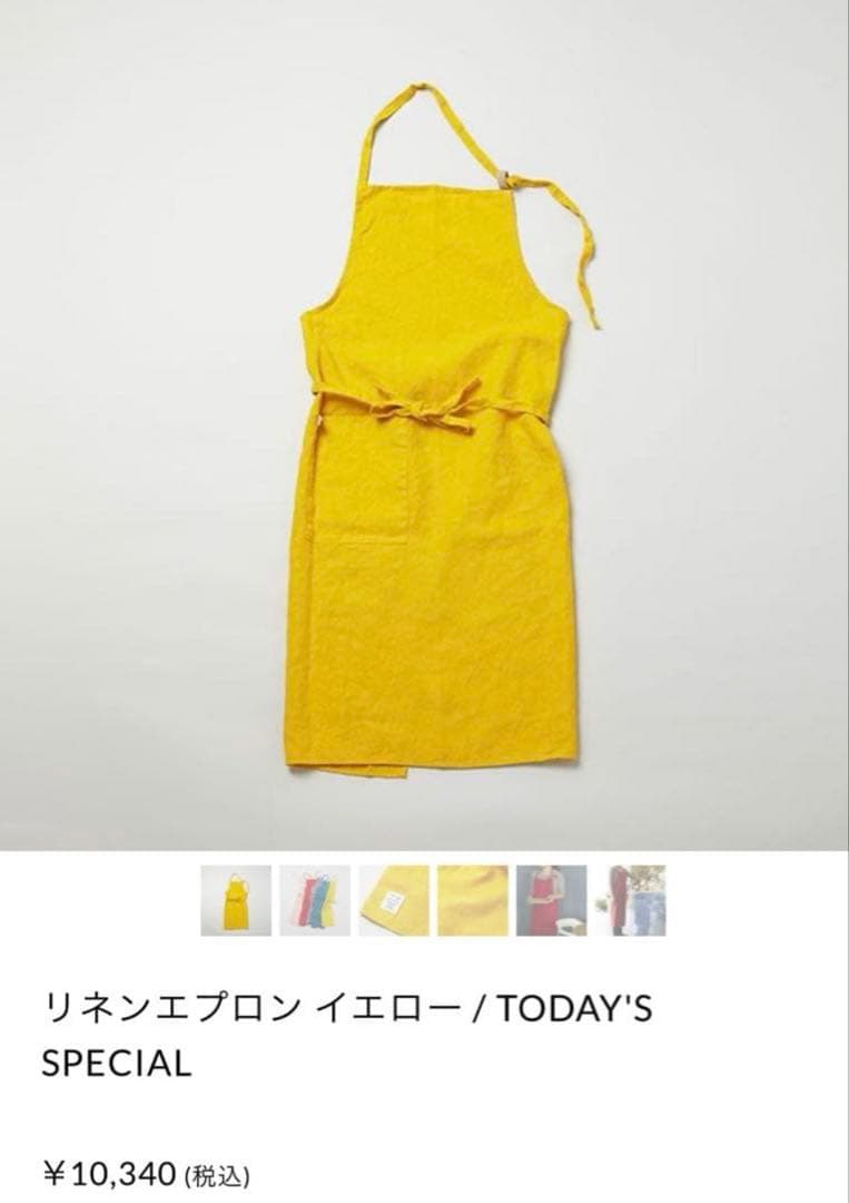 TODAY'S SPECIAL リネンエプロン イエロー