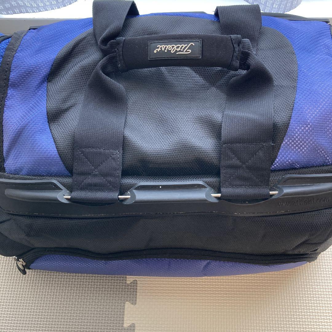 状態良好！Titleistゴルフバッグ青シューズケース有り