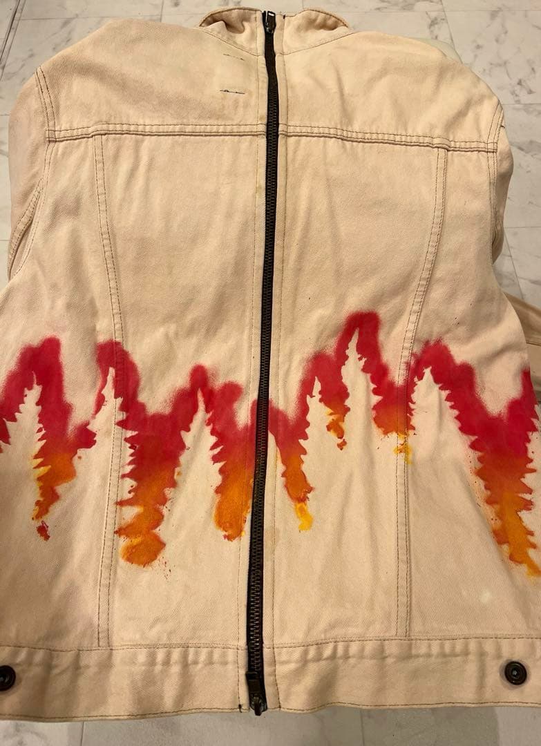 The incorporated デニムジャケット ファイヤーパターン