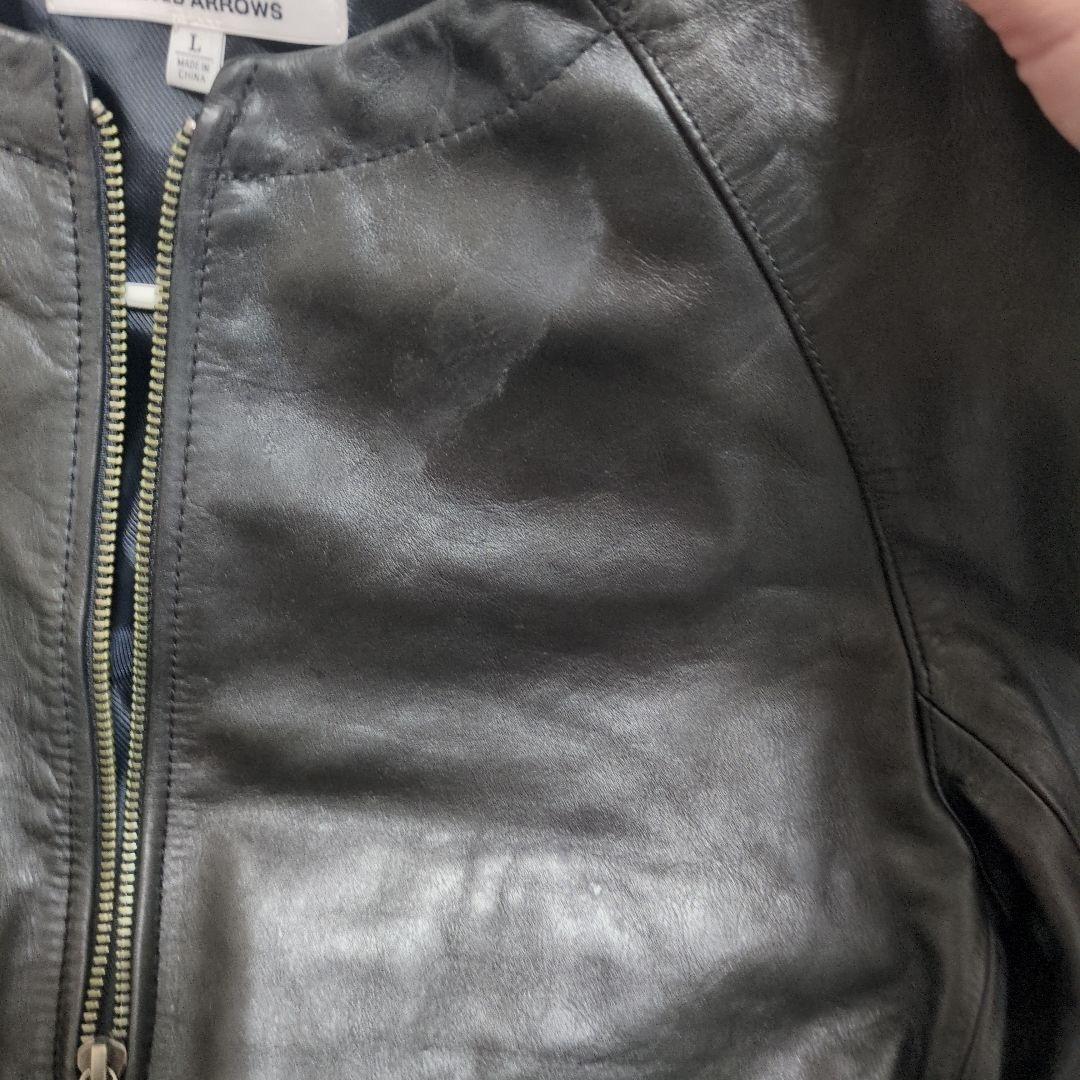 ビューティアンドユース　シングルライダースジャケット　L 牛革　黒