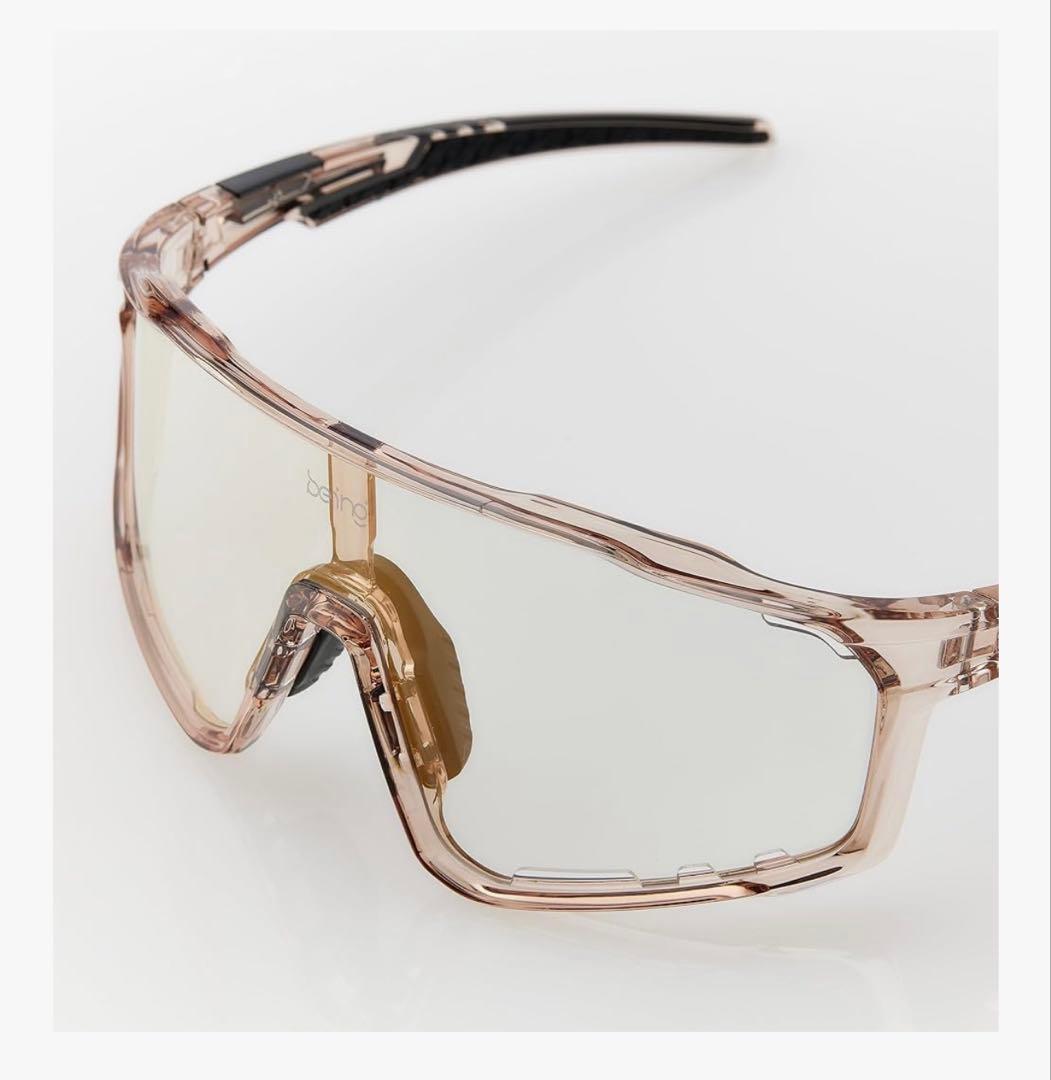 [ｂｅｉｎｇ] ロードバイク 調光サングラス　ブラウン