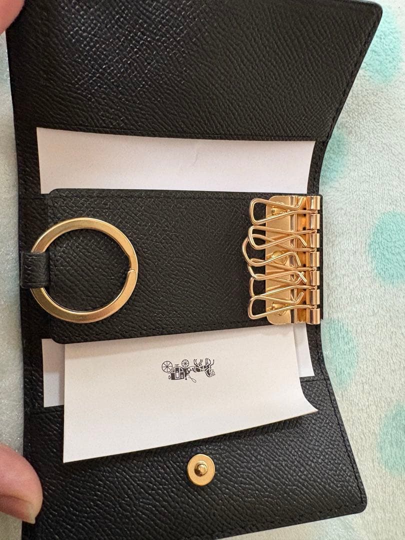 COACH ブラック レザー キーケース