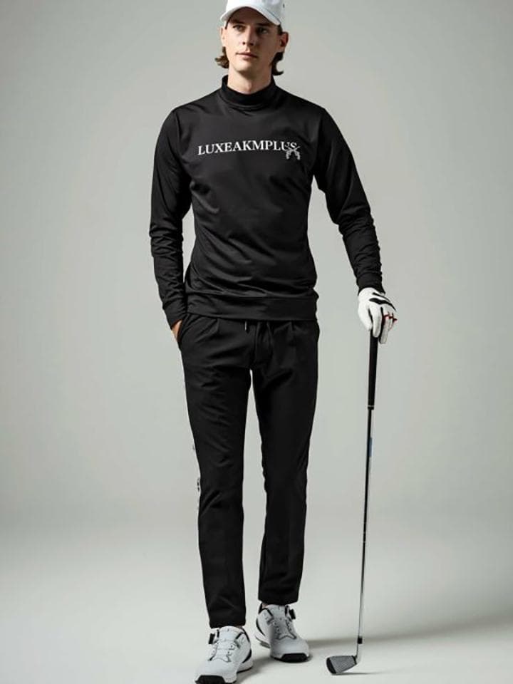 LUXEAKMPLUS × roar 23AW フロントロゴモックネックTシャツ