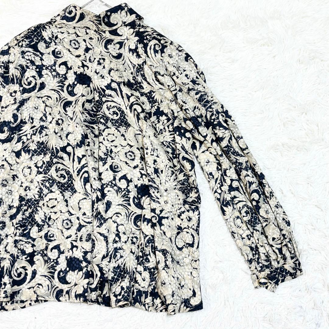ガリアーノ期　Dior シルクシャツ　花柄　総柄　ヴィンテージ　長袖　11 L