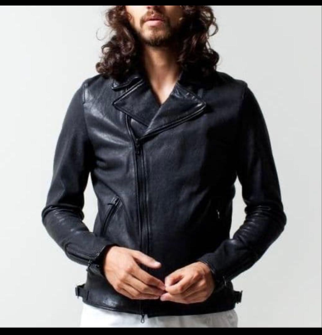 ナノ・ユニバース ウォッシュドレザーWライダースジャケット