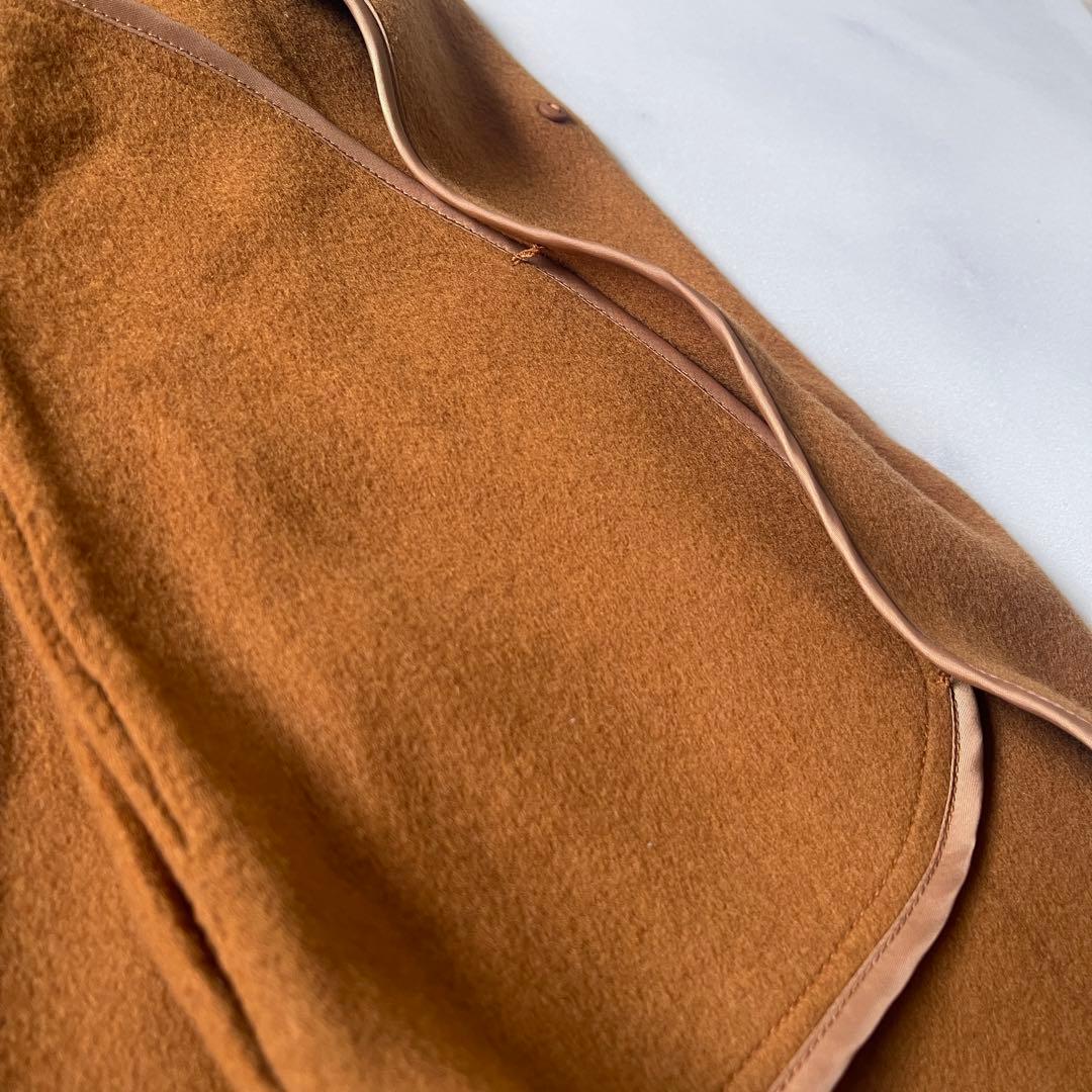 現行 グレースコンチネンタル リバーケープコート ポンチョ ブラウン 金ボタン