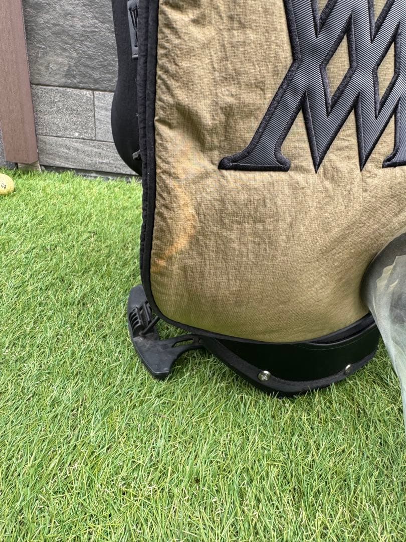ANEW GOLF キャディバッグ ブラック/ カーキ　DRヘッドカバー付き