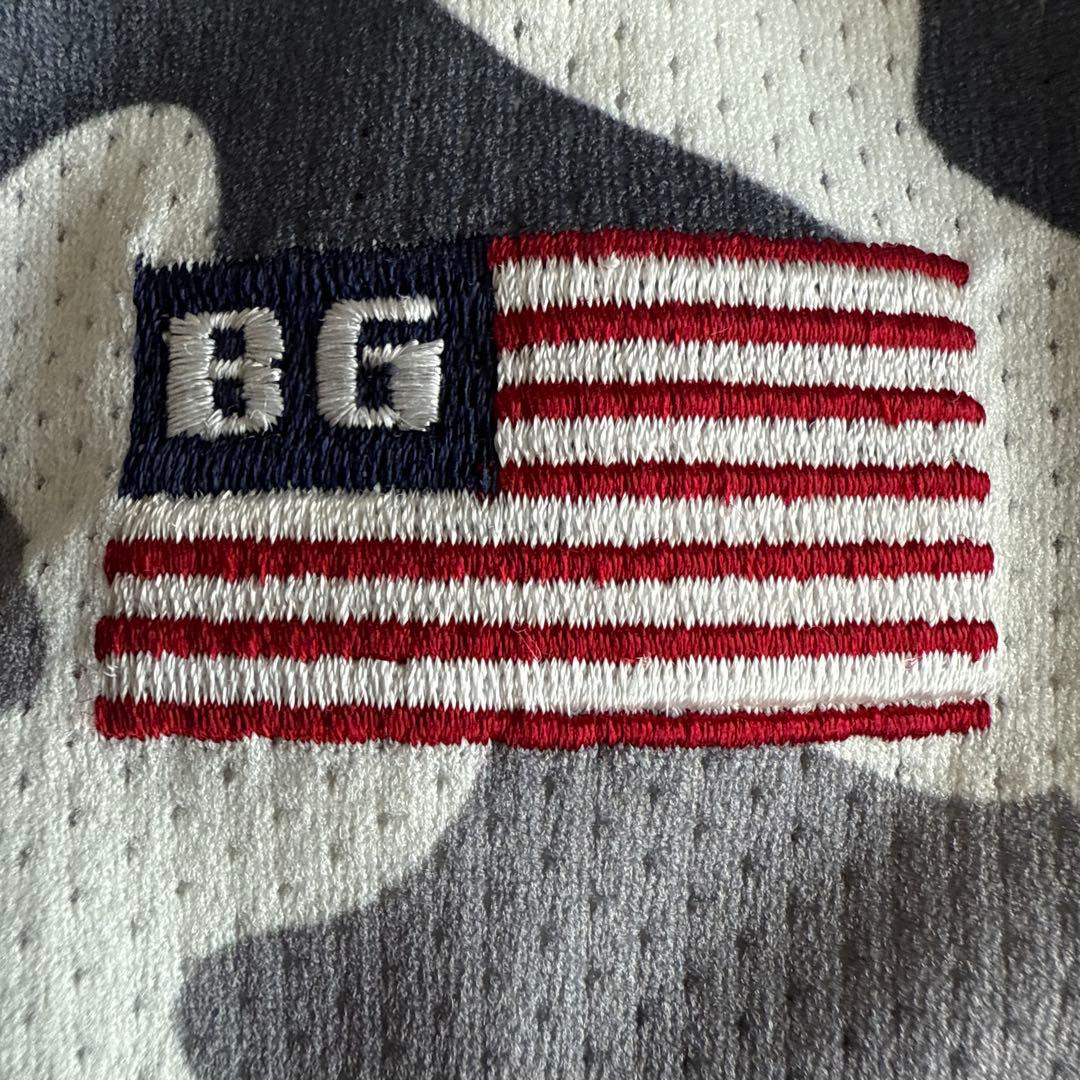 ブリーフィングゴルフ　ポロシャツ　白　ホワイト　迷彩　グレー　カモ柄　S