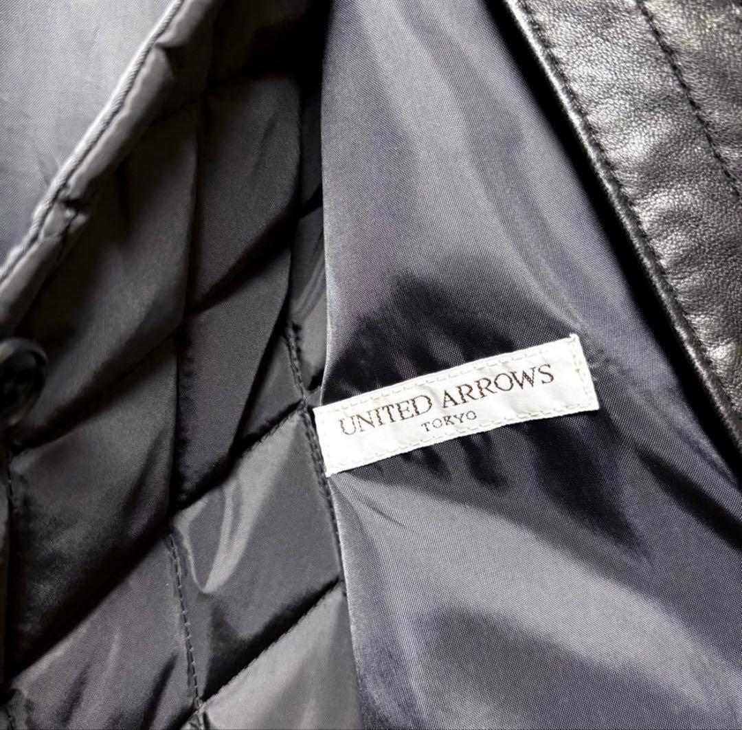 【極美品】【最終値下げ】ユナイテッドアローズ　ステンカラーコート　シープレザー